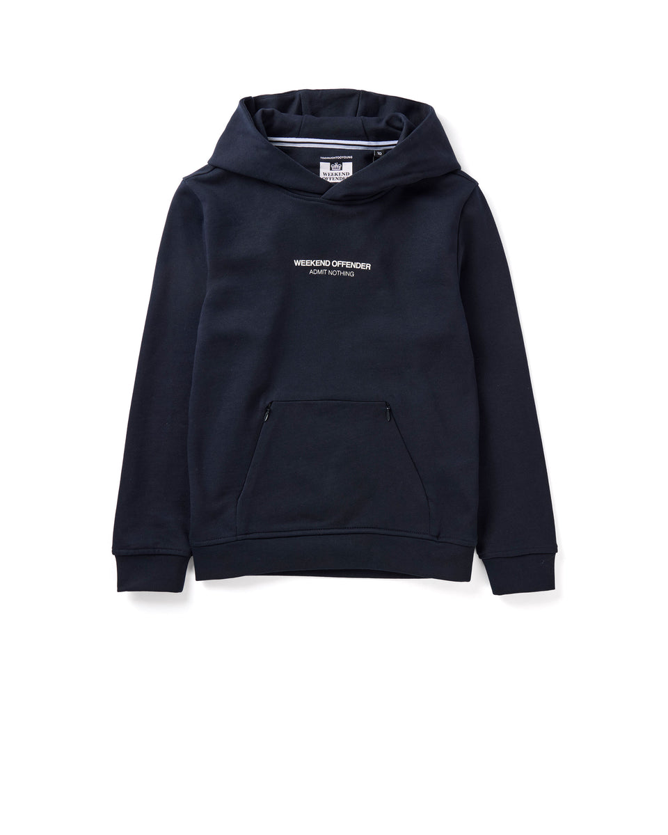 Kids Cobain Hoodie Navy/White – Weekend Offender