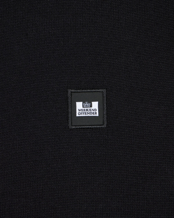 Pierre Knitted Quarter Zip Sweater Black
