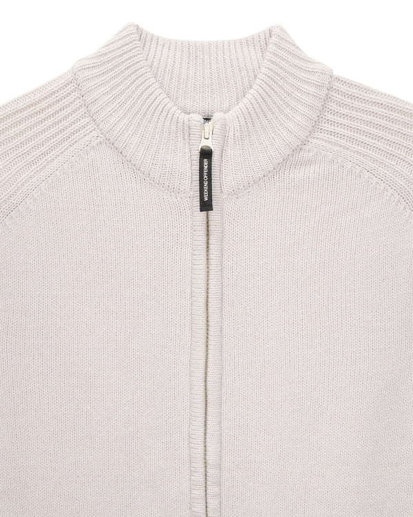 Dexter Knitted Zip Sweater Strato Grey