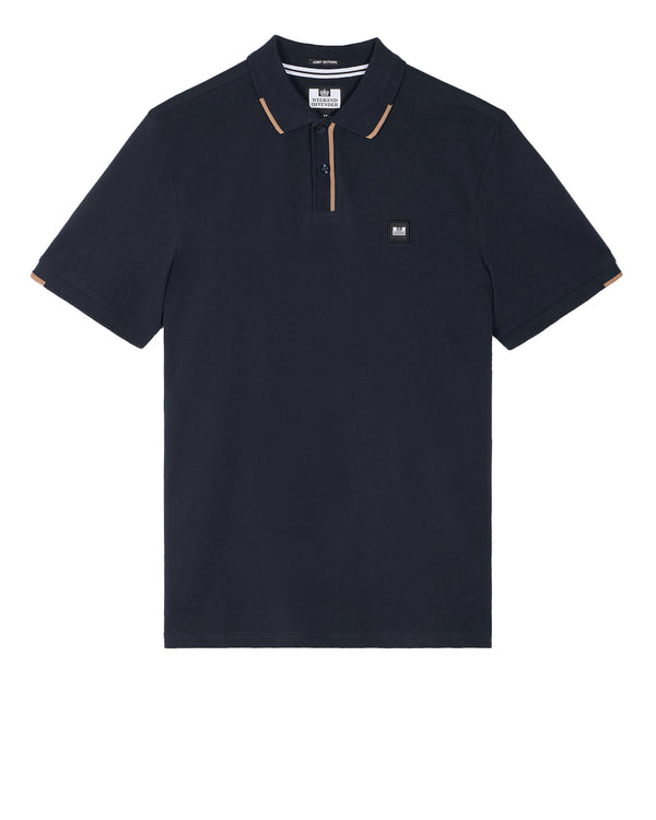 Rivas Polo Shirt Navy/Cognac Brown