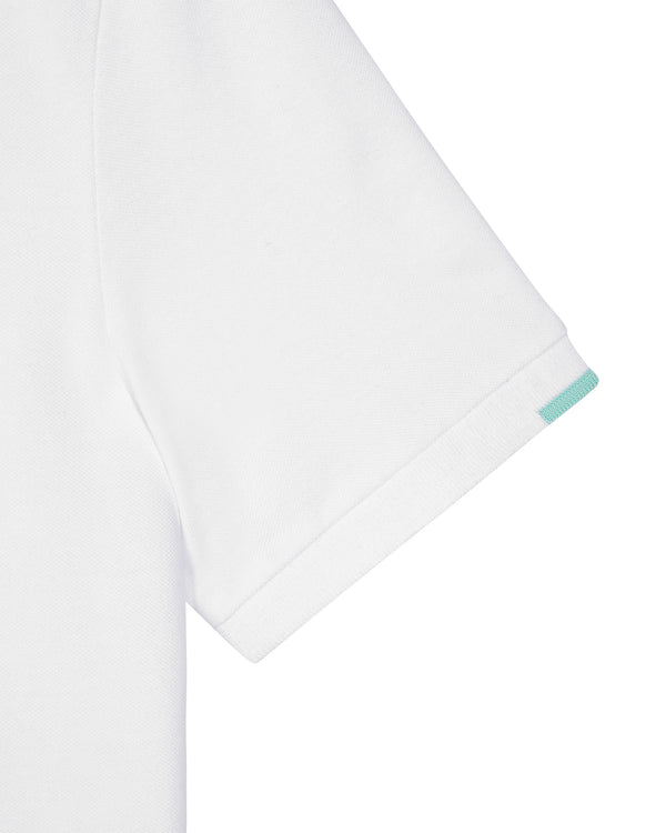 Rivas Polo Shirt White/Celeste Green