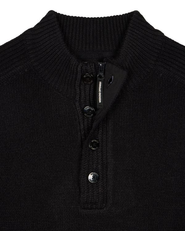 Castillos Knitted Quarter Neck Sweatshirt Black