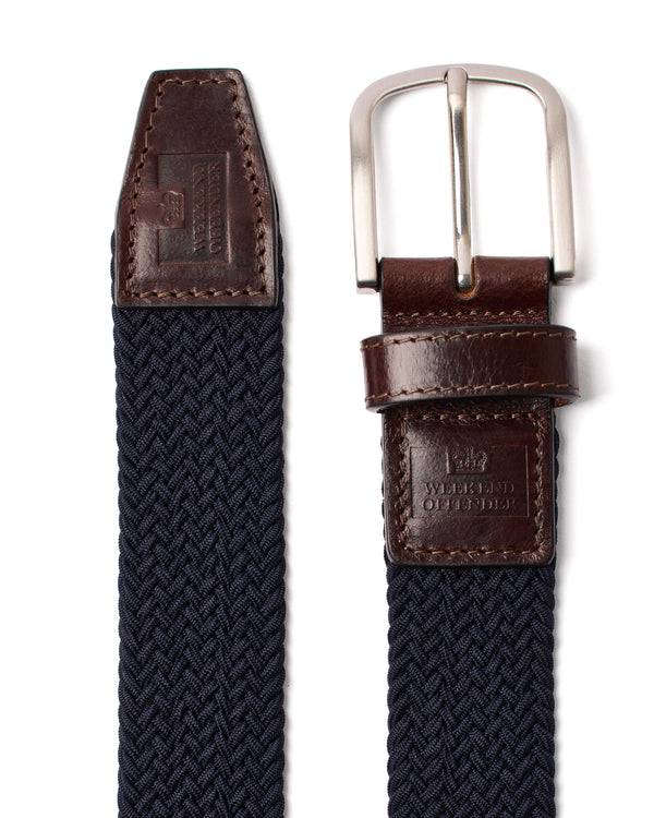 Boxed Woven Belt Navy