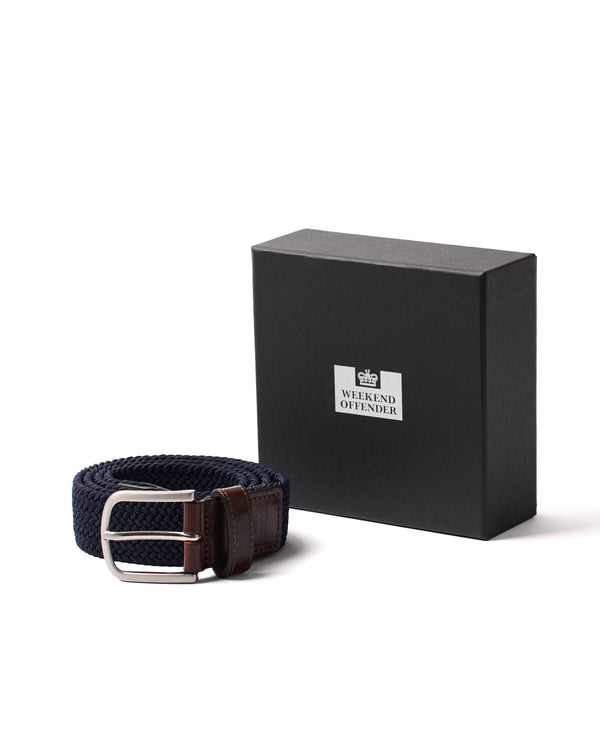 Boxed Woven Belt Navy