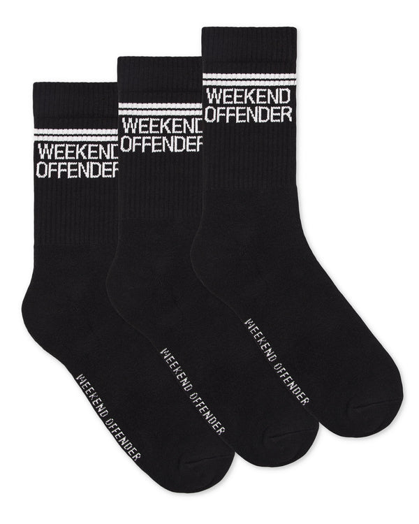 Striped Sports Socks Black
