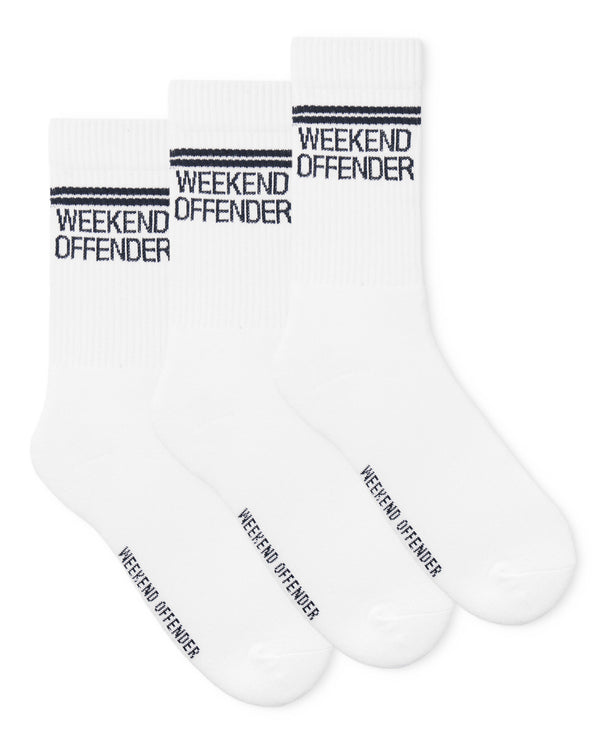 Striped Sports Socks White