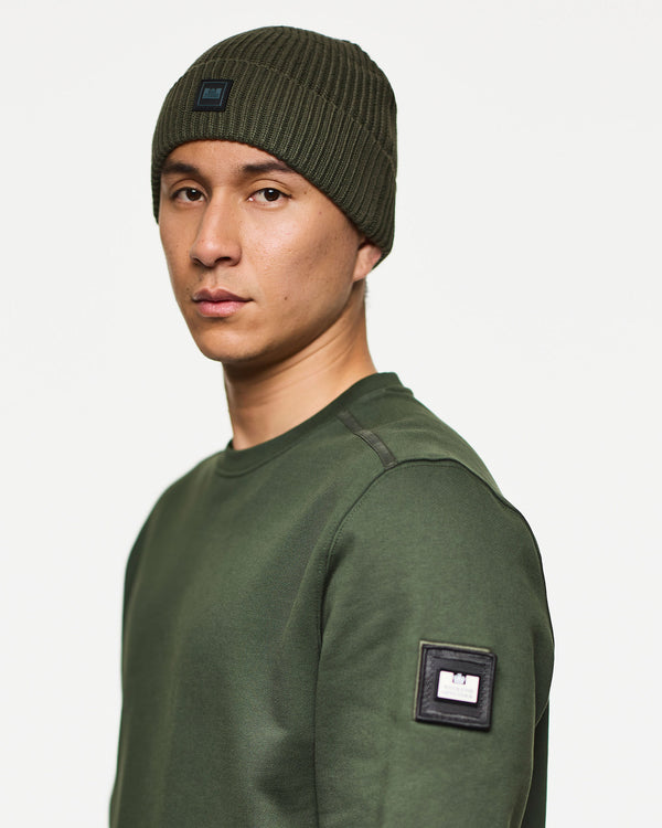 Kettama Rib Knit Beanie Black Forest Green