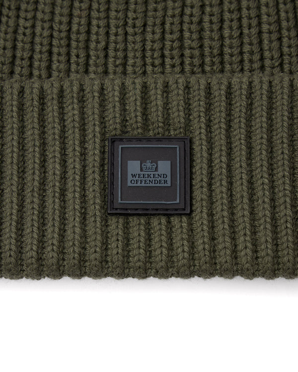 Kettama Rib Knit Beanie Black Forest Green
