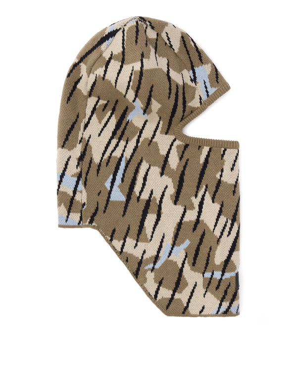Oden Camo Rib Knit Balaclava Tobacco Brown