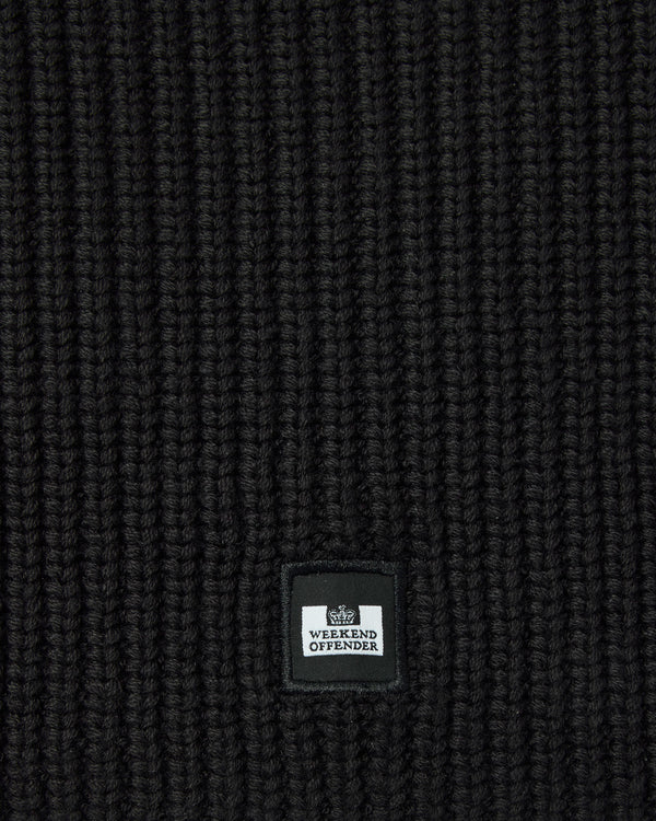 Oden Rib Knit Balaclava Black
