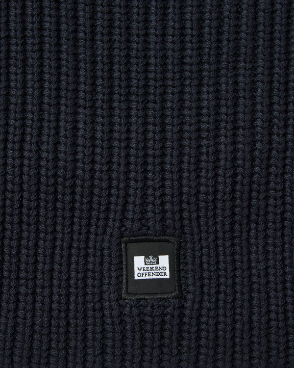 Passamontagna in maglia a coste Oden blu navy