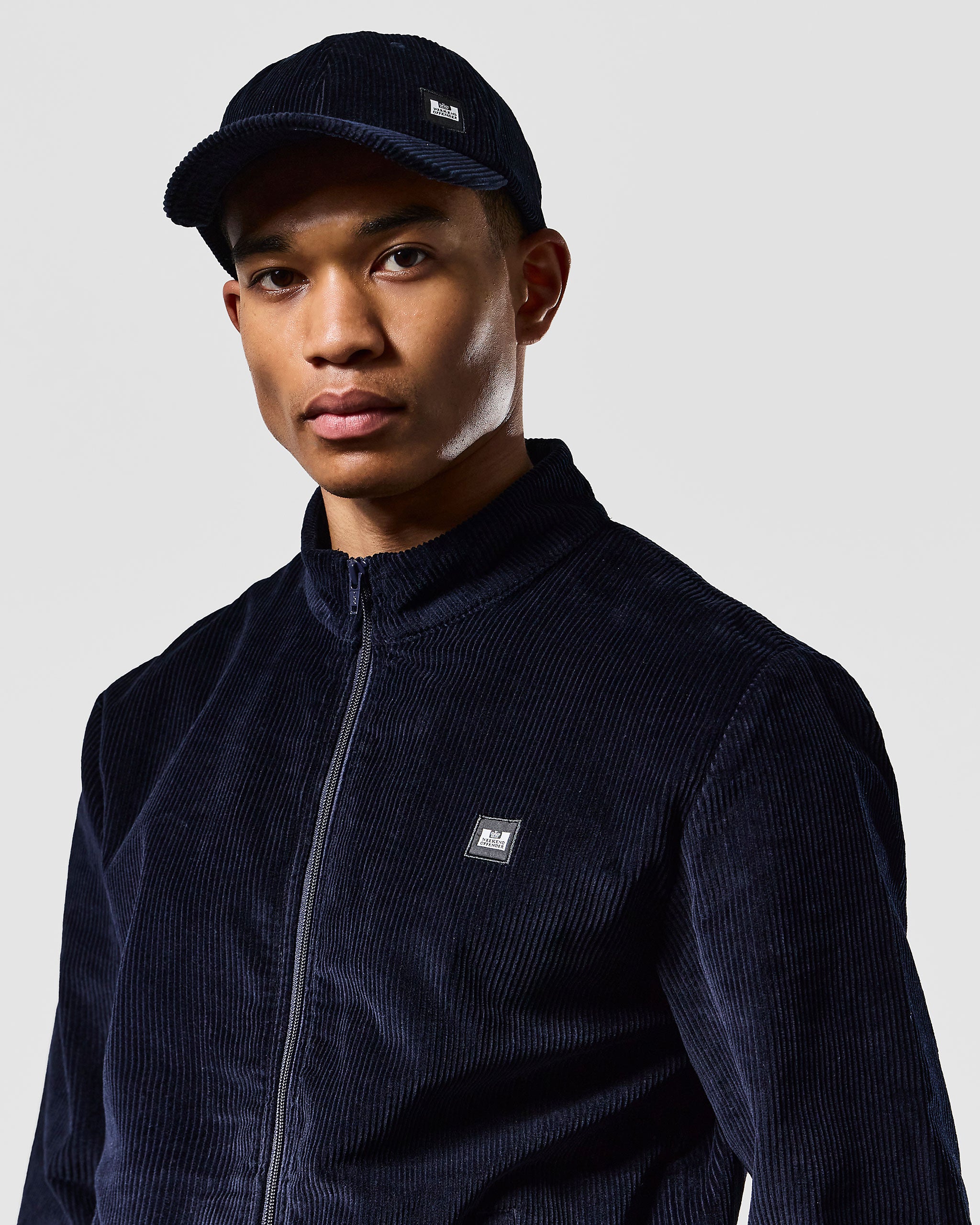 Hemsley Cord Track Top Navy