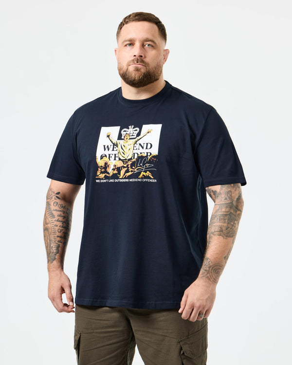 Plus Size - Leo Gregory Graphic T-Shirt Navy