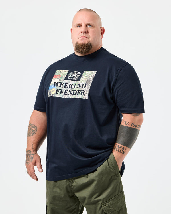 Plus Size - Badman Graphic T-Shirt Navy