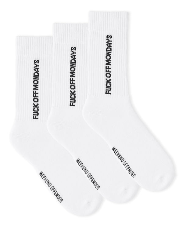 FO Mondays Sports Socks White