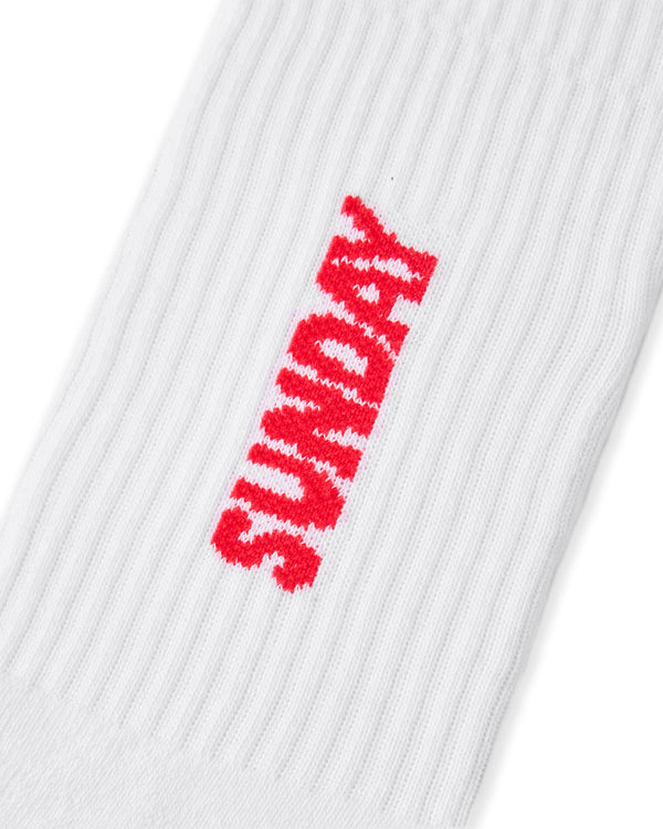 Friday/Saturday/Sunday Sports Socks White (3 PAIR PACK)