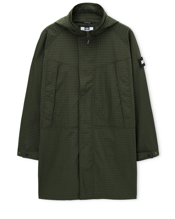 Algiers Longline Mac Black Forest Green