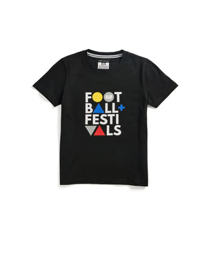 Kids Football + Festivals Graphic T-Shirt Black