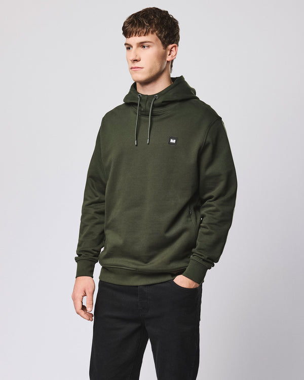 Felpa con cappuccio Ribbe Nero Verde Foresta