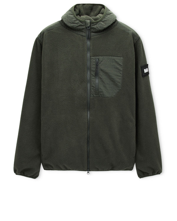 Sharrock Polar Fleece Hoodie Black Forest Green