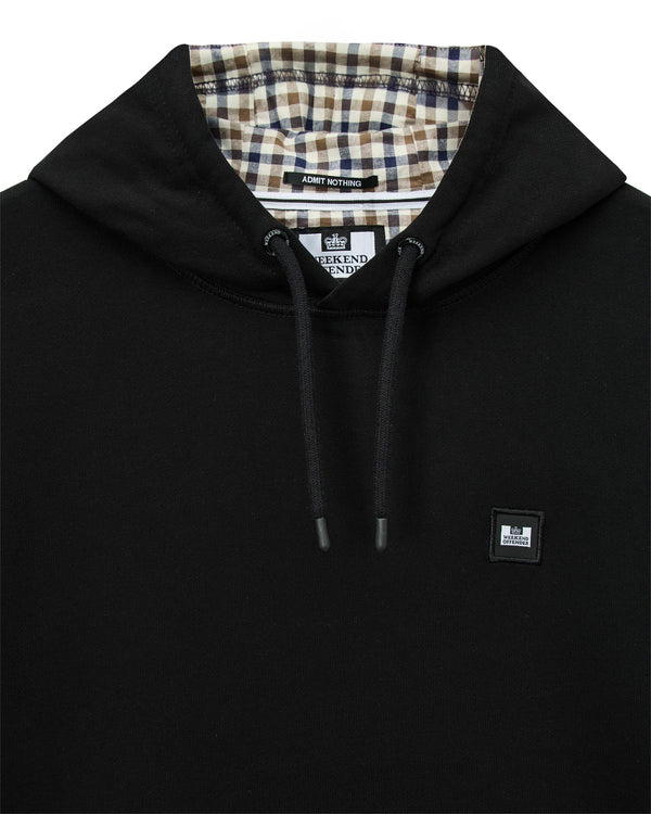 Felpa con cappuccio Oulton Check Nera