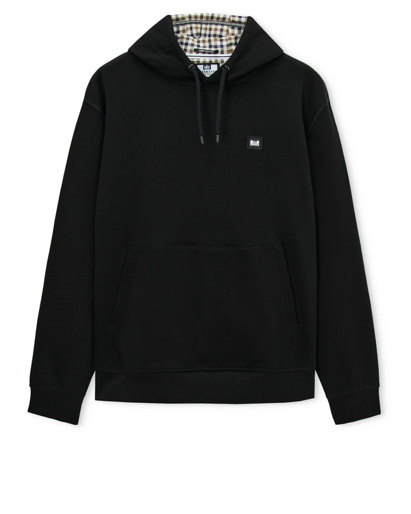 Felpa con cappuccio Oulton Check Nera