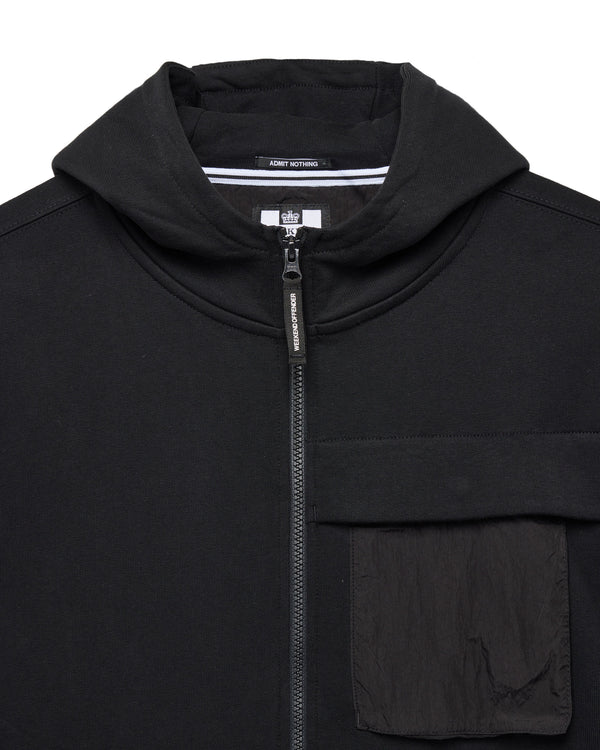 Daponte Zip Through Hoodie Black