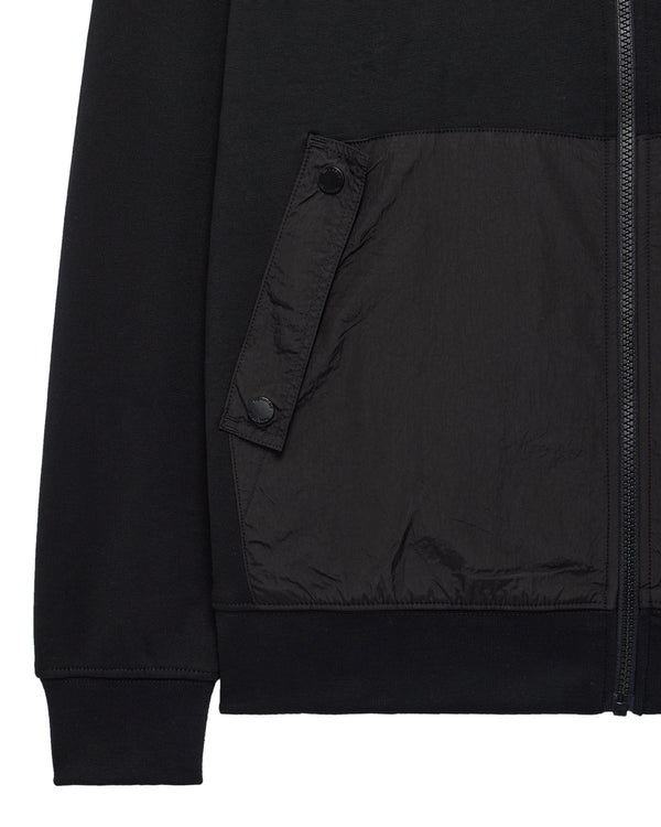 Daponte Zip Through Hoodie Black