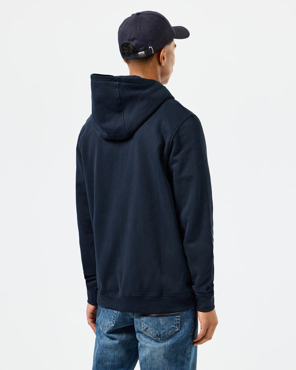 Daponte Zip Through Hoodie Navy