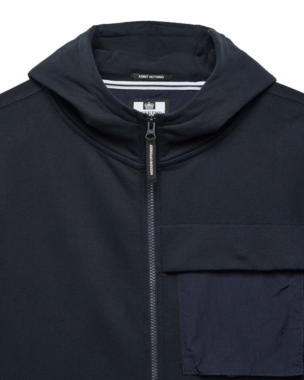 Daponte Zip Through Hoodie Navy