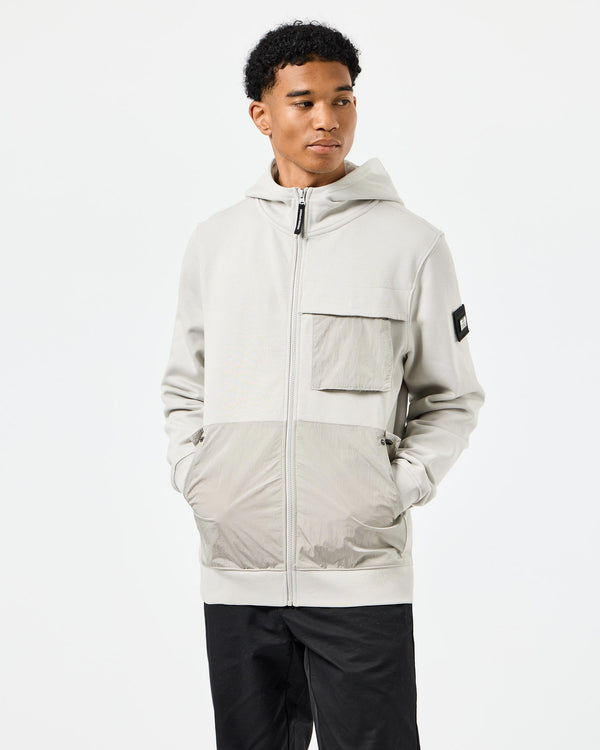 Daponte Zip Through Hoodie Rhino