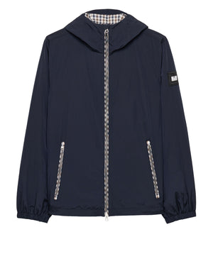 Campania Check Windbreaker Jacket Navy
