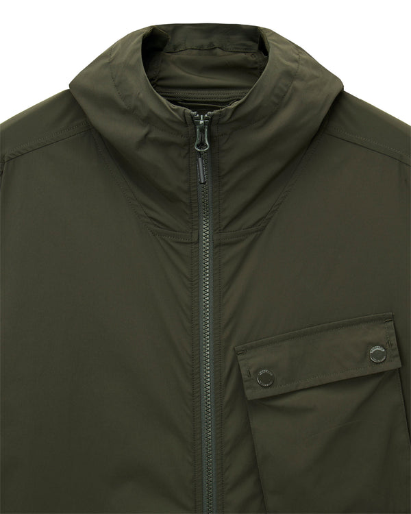 Temara Technical Windbreaker Jacket Black Forest Green