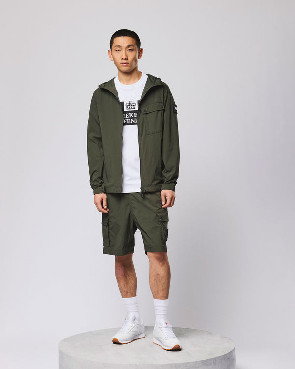 Temara Technical Windbreaker Jacket Black Forest Green