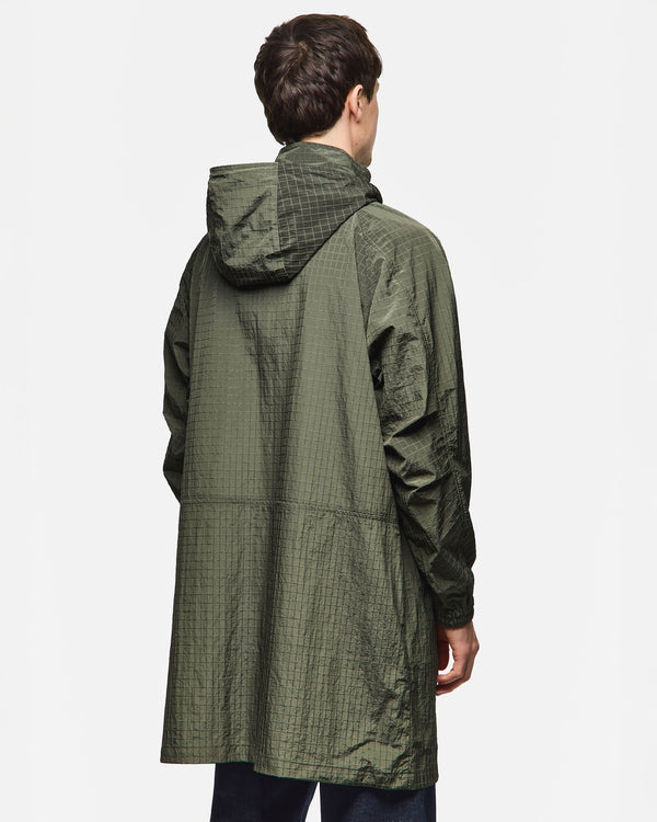 Algiers Longline Mac Black Forest Green