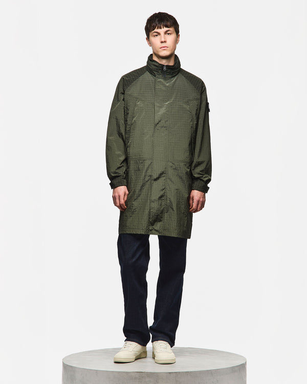 Algiers Longline Mac Black Forest Green