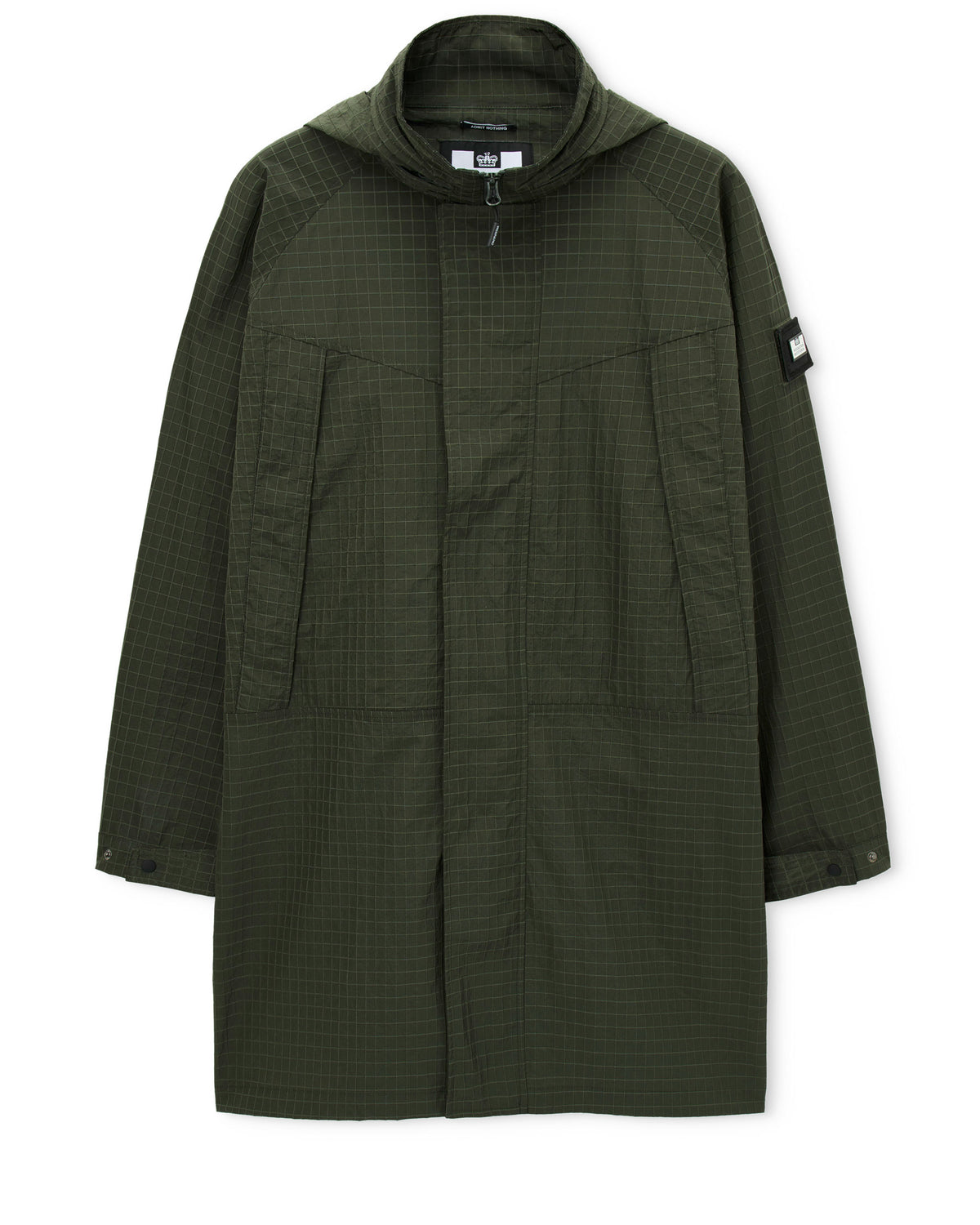Algiers Longline Mac Black Forest Green