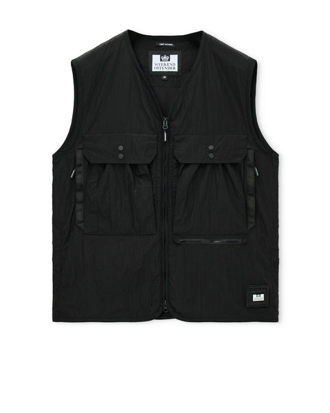トップス rare FUGA Black Coated Draped Gilet JK1B18-TANGIER-BLACK-