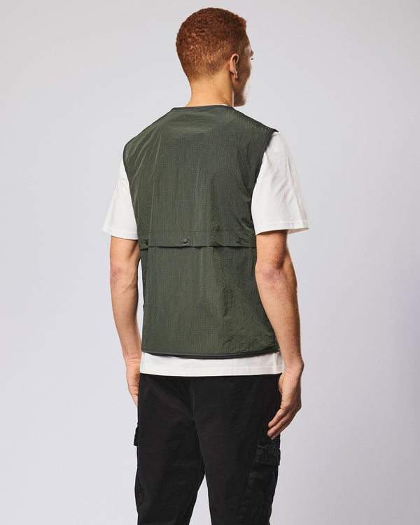 Tangier Utility Vest Black Forest Green