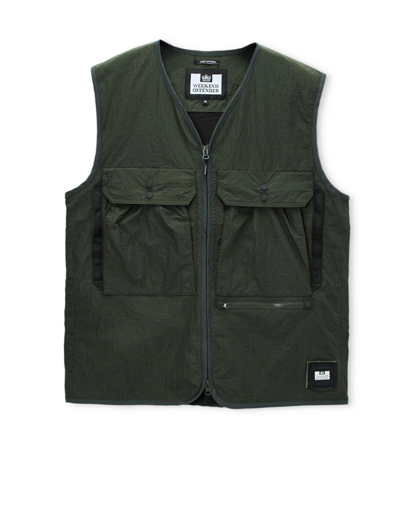 Tangier Utility Vest Black Forest Green
