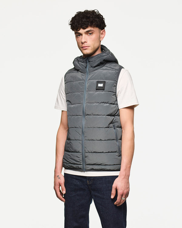 Toronto Hooded Gilet Cyclone Grey