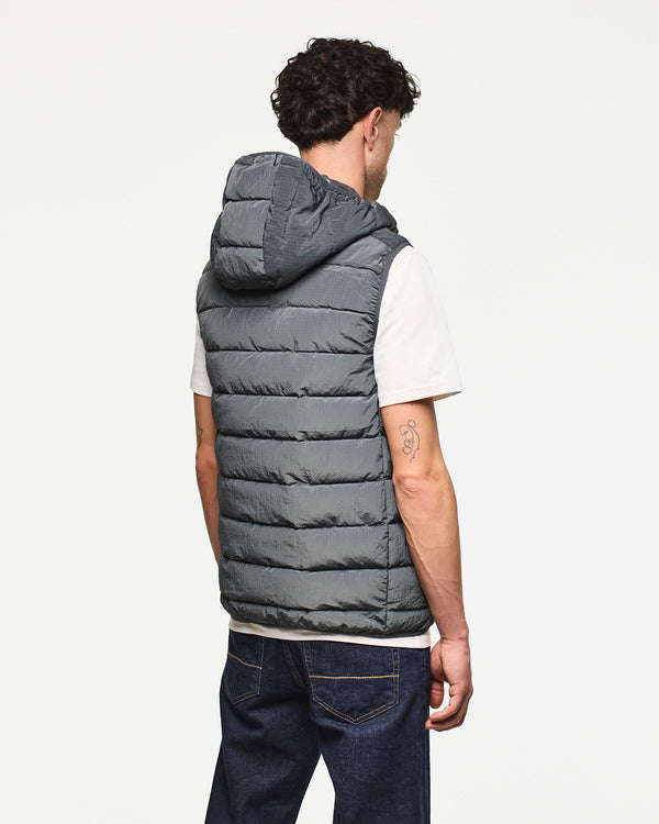 Toronto Hooded Gilet Cyclone Grey