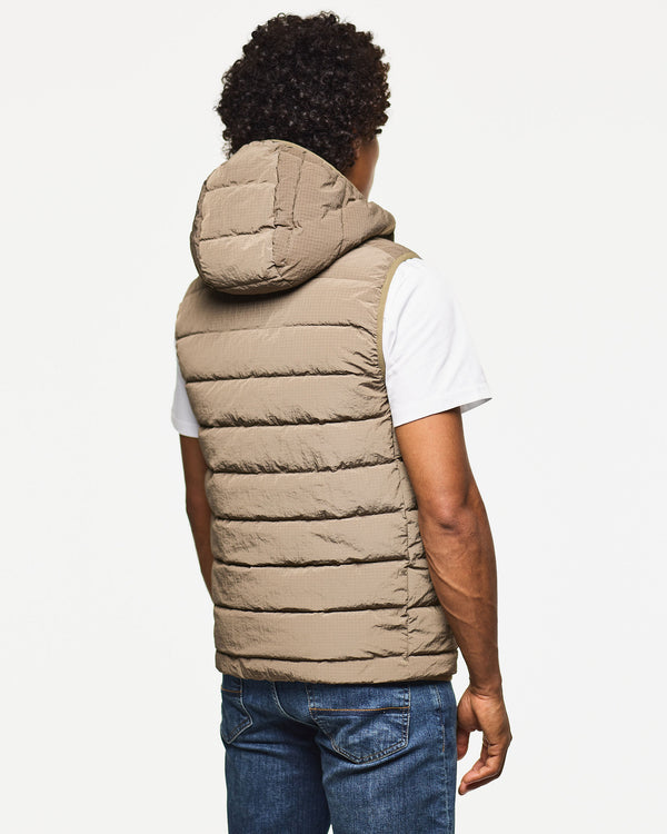 Toronto Hooded Gilet Tobacco Brown
