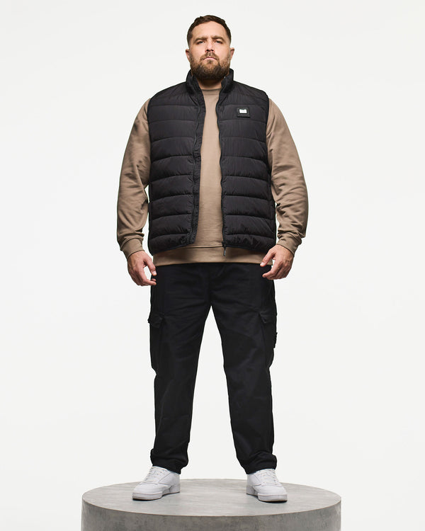 Plus Size - Gacha Padded Gilet Black