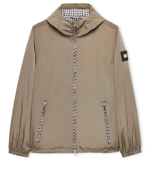Campania Check Windbreaker Jacket Tobacco Brown