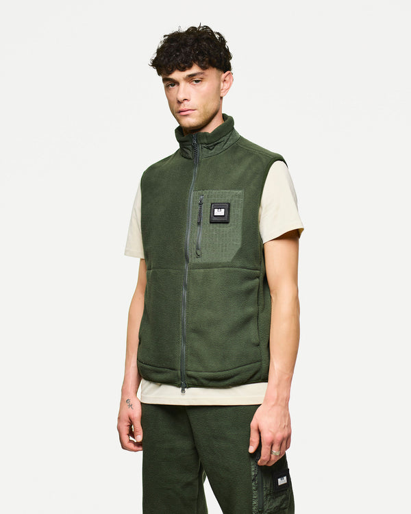 Blaine Polar Fleece Gilet Black Forest Green