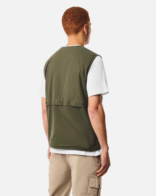 Tangier Utility Vest Black Forest Green