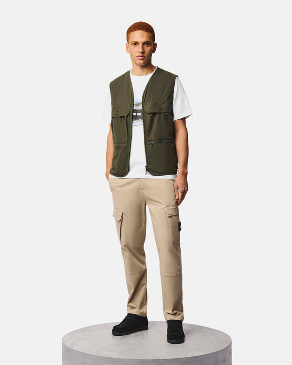 Tangier Utility Vest Black Forest Green