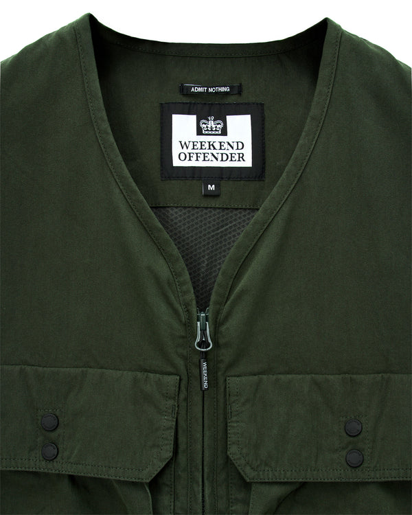 Tangier Utility Vest Black Forest Green