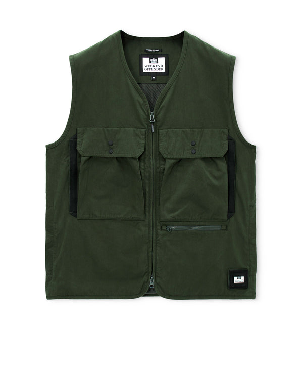 Tangier Utility Vest Black Forest Green